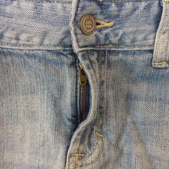 Pink Victoria's secret denim distressed booty shorts with cuffs - Picture 6 of 12